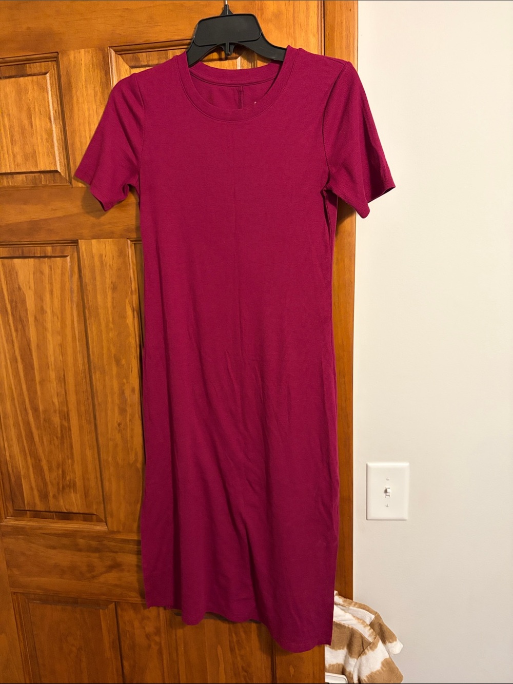 a new day Fitted Crew-Neck Midi Dress in Plum